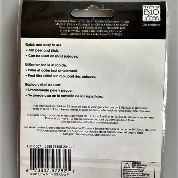 DRINK BLING REMOVEABLE BEVERAGE BLING EMBELLISHMENTS, NUMBER STICKERS - Picture 3 of 4